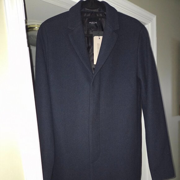 Beautiful Wool Coat Dark Sapphire Color (Navy) - European Medium - Picture 7 of 16